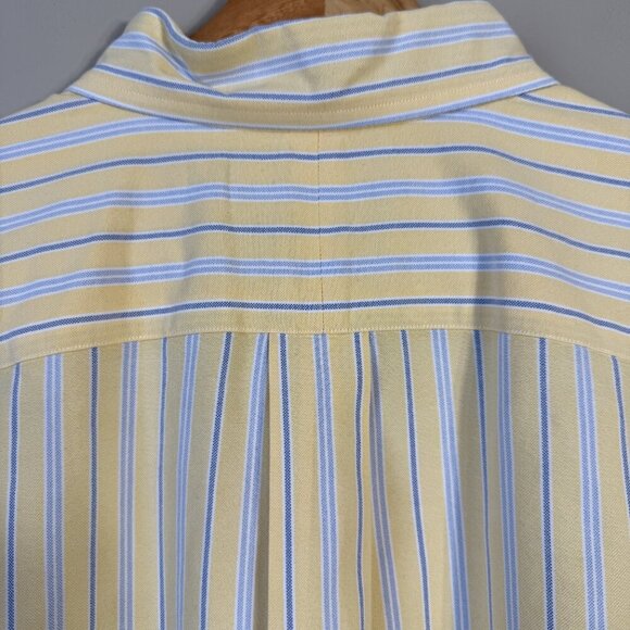 Ralph Lauren Long Sleeve Striped Button Down Shirt Men's XL Yellow Classic Fit - Picture 11 of 14